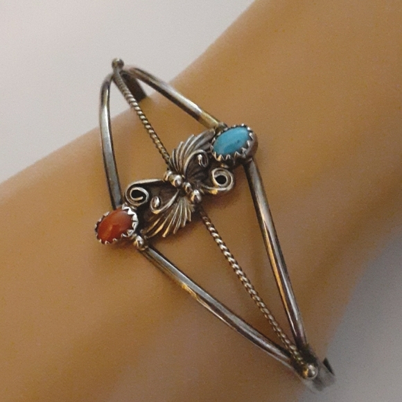 SOLD 🆕 REAL💙 Native American Navajo Bangle Bracelet - Picture 6 of 8